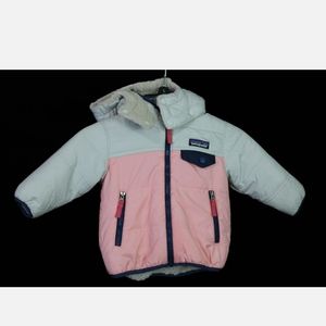 Patagonia Toddler Size 6-12M Reversible(read) Tribbles Hoody Jacket Coat Pockets
